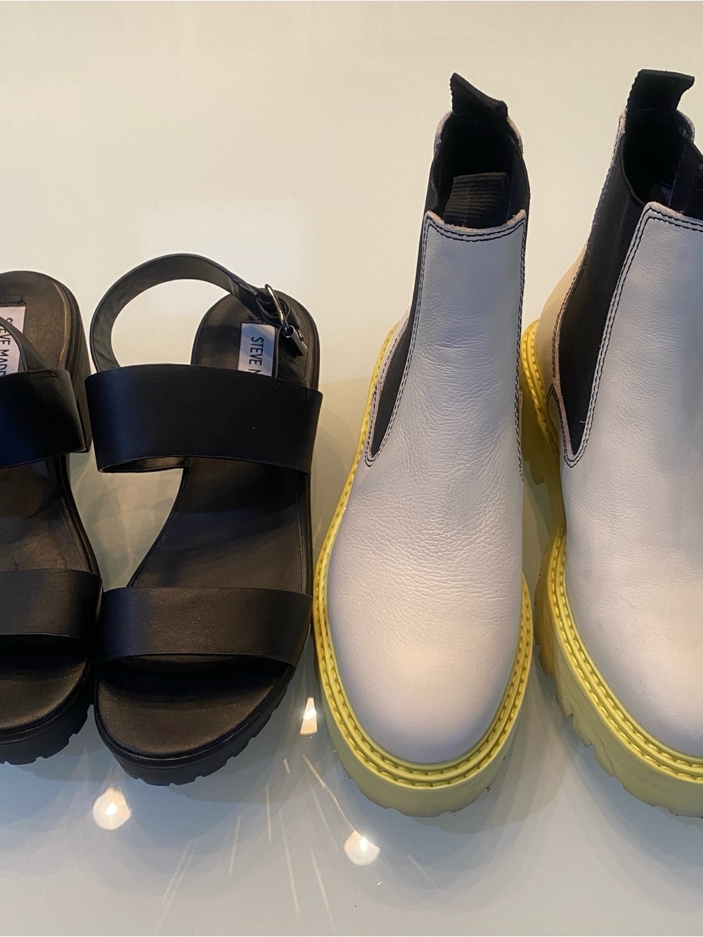 Bundle 2 Pairs Size 7 Shoes: Dolce Vita Chelsea Boots & Steve Madden Platforms